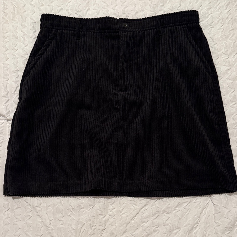 Black Corduroy Women's Skirt